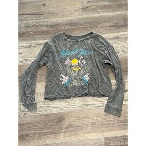Grayson/ Threads Hello Gorgeous Mountain Long Sleeve Vintage Crop Top size M